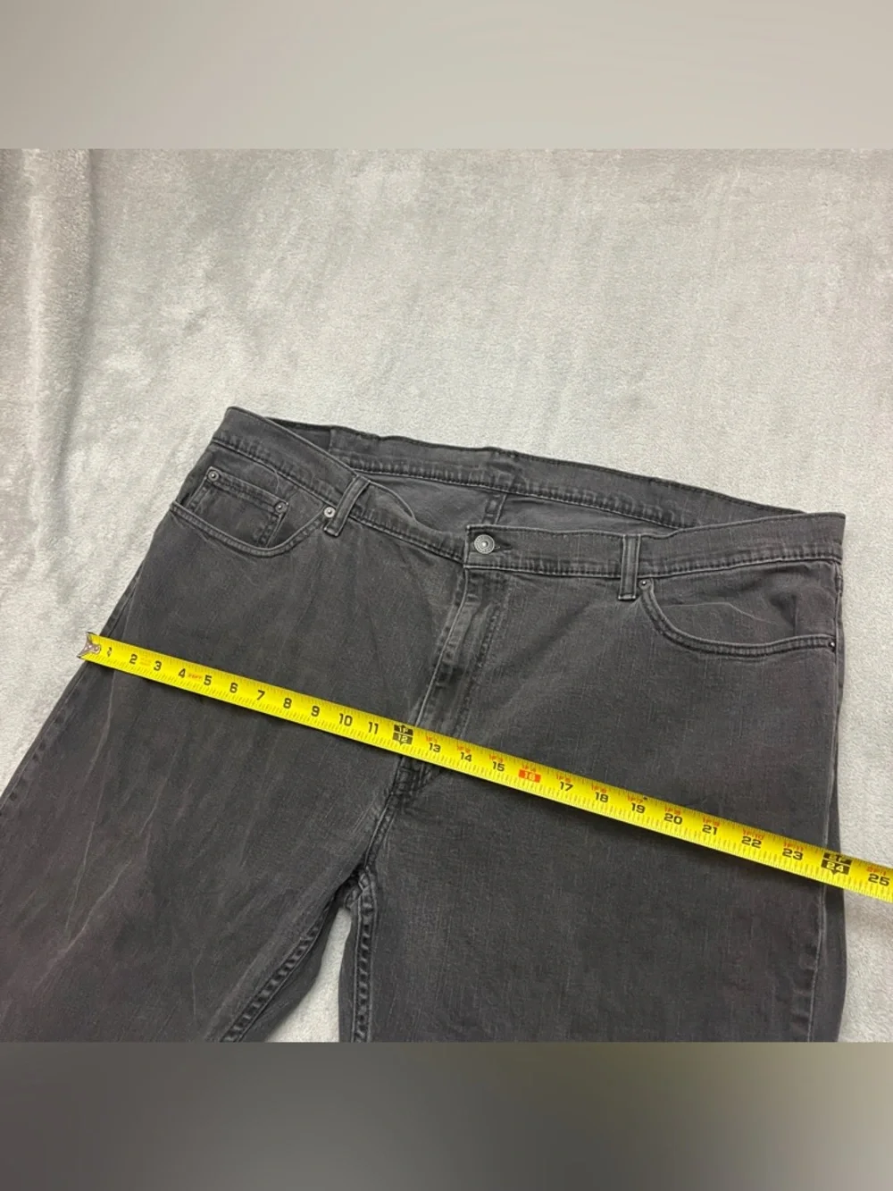 Levis 541 Relaxed Fit Jeans Mens 44x32 Black Medium Wash Stretch Flex